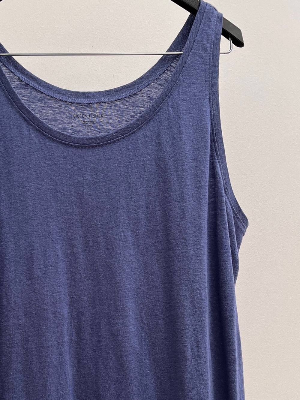 Eileen Fisher 100% linen scoop neck tank XL elevated basic timeless old money